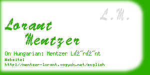lorant mentzer business card